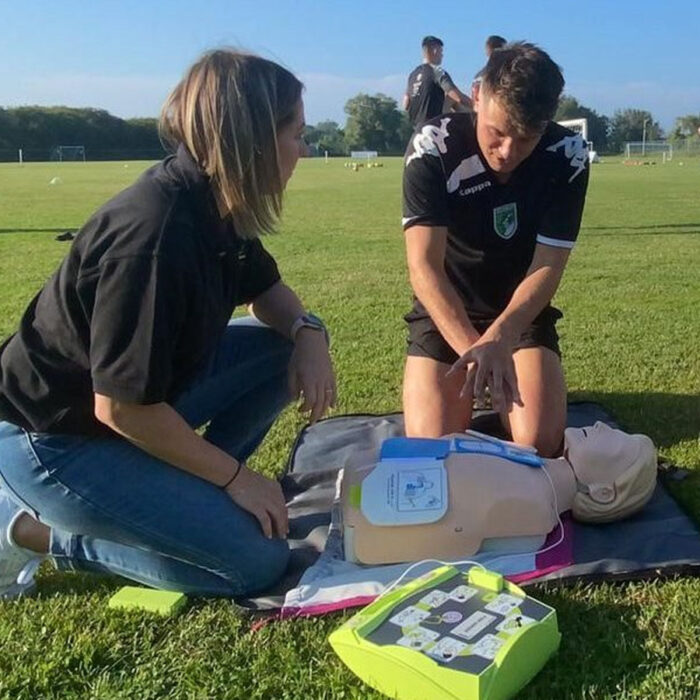 Guernsey FC get CPR training from St John