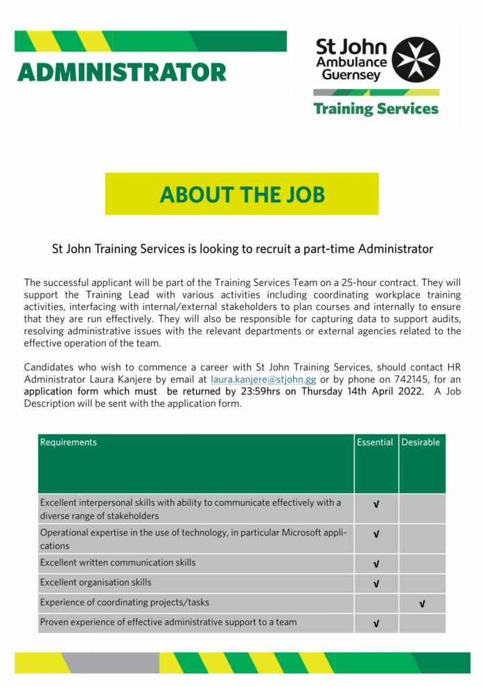 JOB ALERT: Training Services Administrator