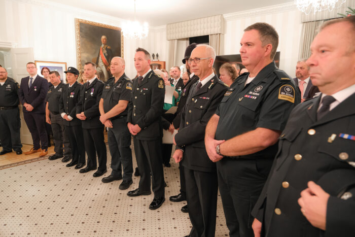 Emergency ambulance staff receive long service awards at Government House