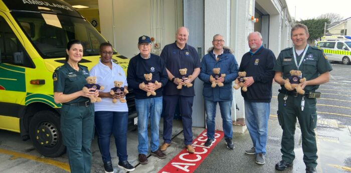 Lions Club donates teddy bears to ambulance service for young patients